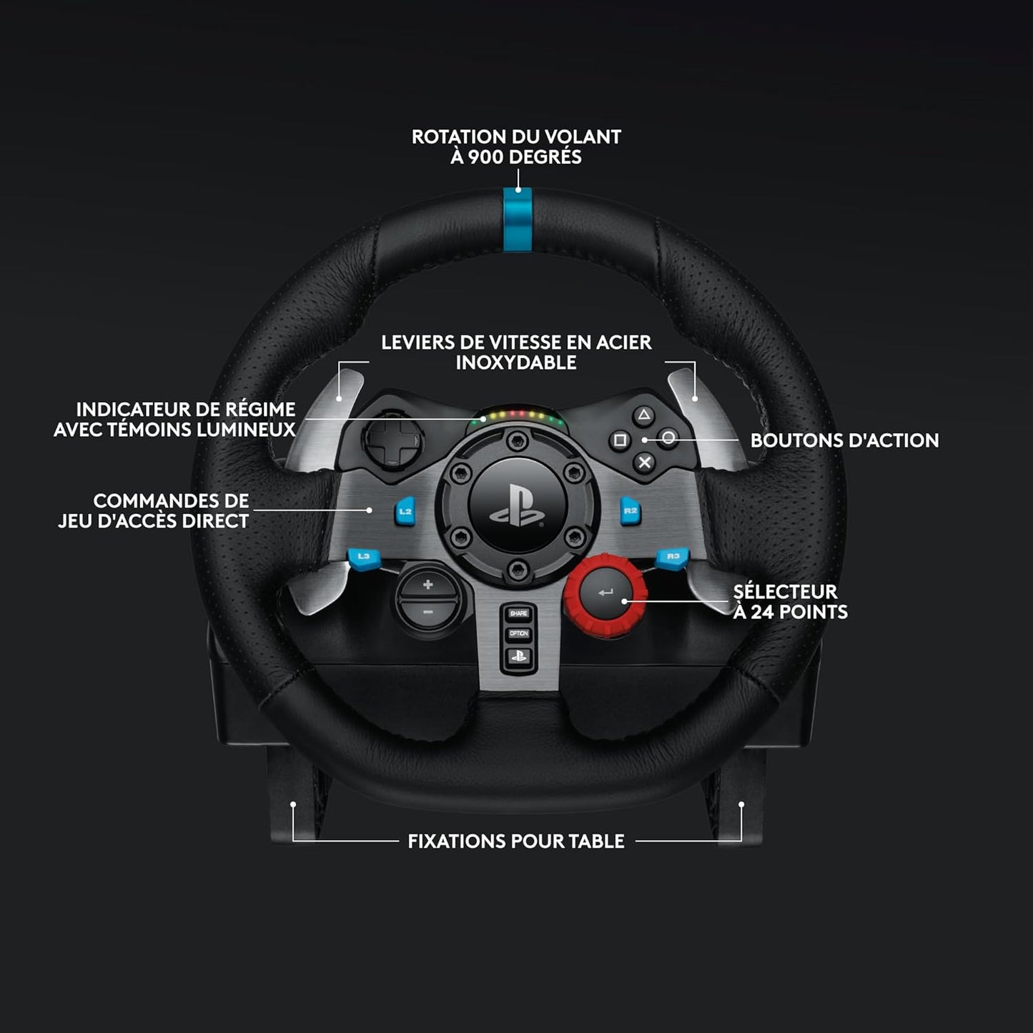 Logitech G29 Driving Force – Volant + Pédalier Sim Racing
