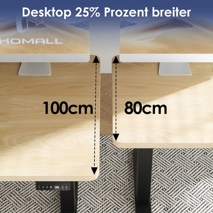 Bureau Gaming Électrique Homall – Réglable en Hauteur avec Moteur Silencieux – Fonction Anti-Collision – Surface 120 x 60 cm – Design Ergonomique RGB