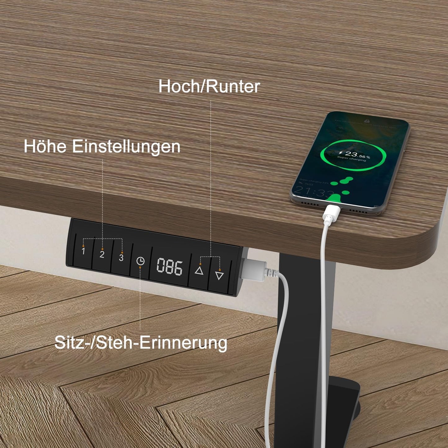 Bureau Gaming Électrique Homall – Réglable en Hauteur avec Moteur Silencieux – Fonction Anti-Collision – Surface 120 x 60 cm – Design Ergonomique RGB