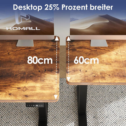 Bureau Gaming Électrique Homall – Réglable en Hauteur avec Moteur Silencieux – Fonction Anti-Collision – Surface 120 x 60 cm – Design Ergonomique RGB