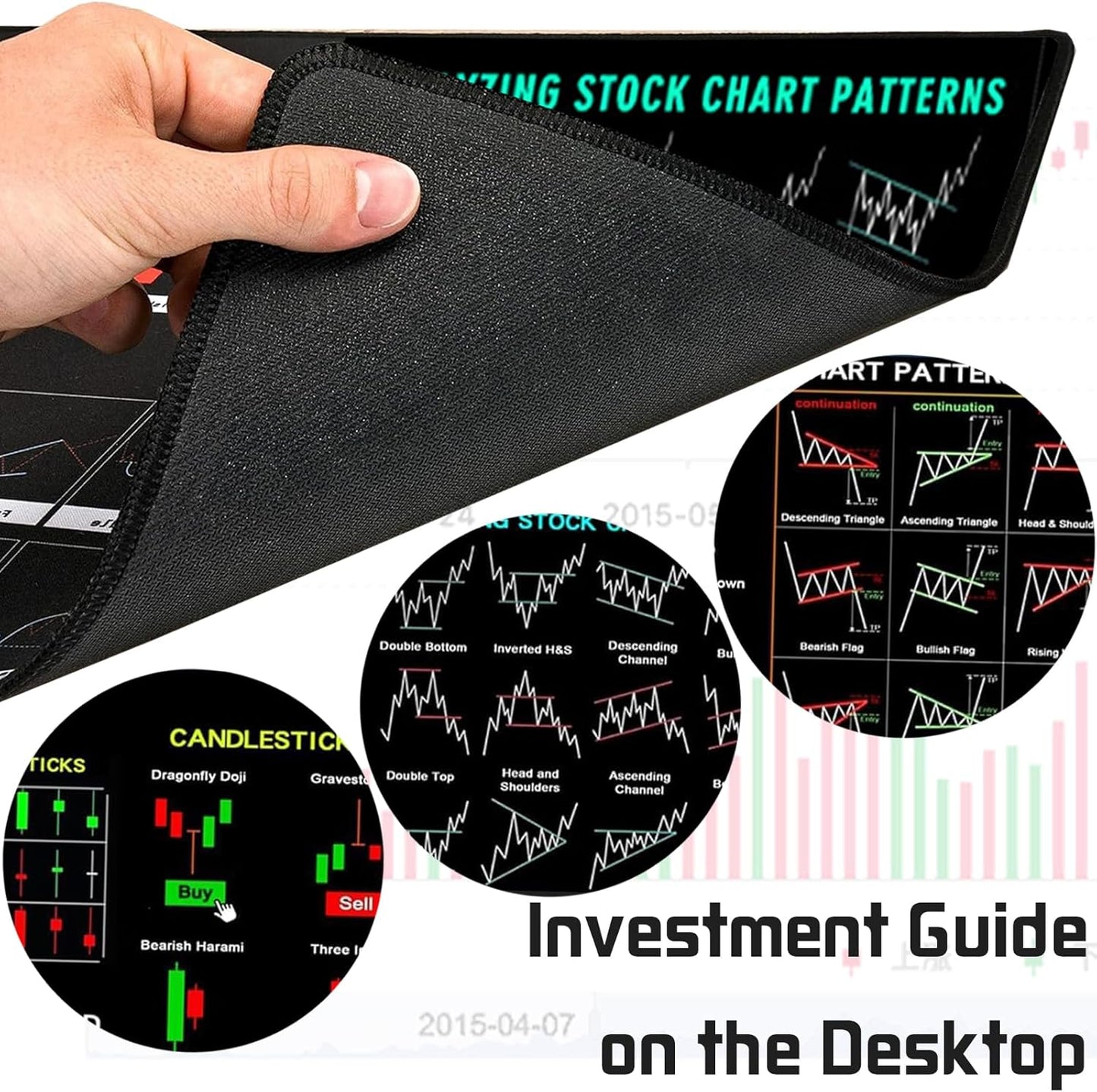 Tapis de Souris XXL YOUYIKE – Antidérapant et Imperméable – Design Trading & Crypto – 80×30 cm – Idéal Gamer, Bureau, Investisseur