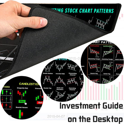 Tapis de Souris XXL YOUYIKE – Antidérapant et Imperméable – Design Trading & Crypto – 80×30 cm – Idéal Gamer, Bureau, Investisseur