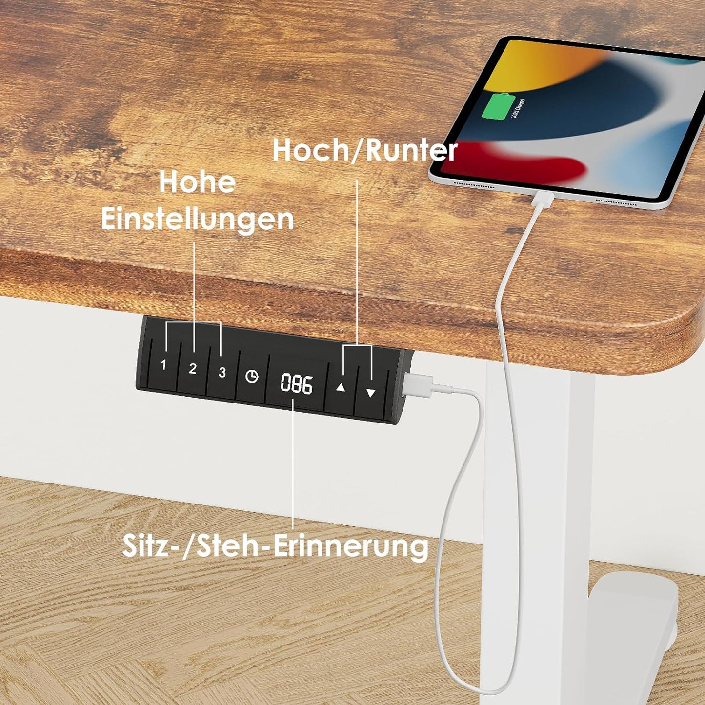 Bureau Gaming Électrique Homall – Réglable en Hauteur avec Moteur Silencieux – Fonction Anti-Collision – Surface 120 x 60 cm – Design Ergonomique RGB