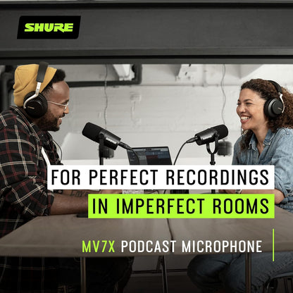 Microphone SHURE MV7 – USB & XLR, Micro Dynamique pour Podcasting, Streaming & Enregistrement – Technologie Voice Isolation & Contrôle Tactile