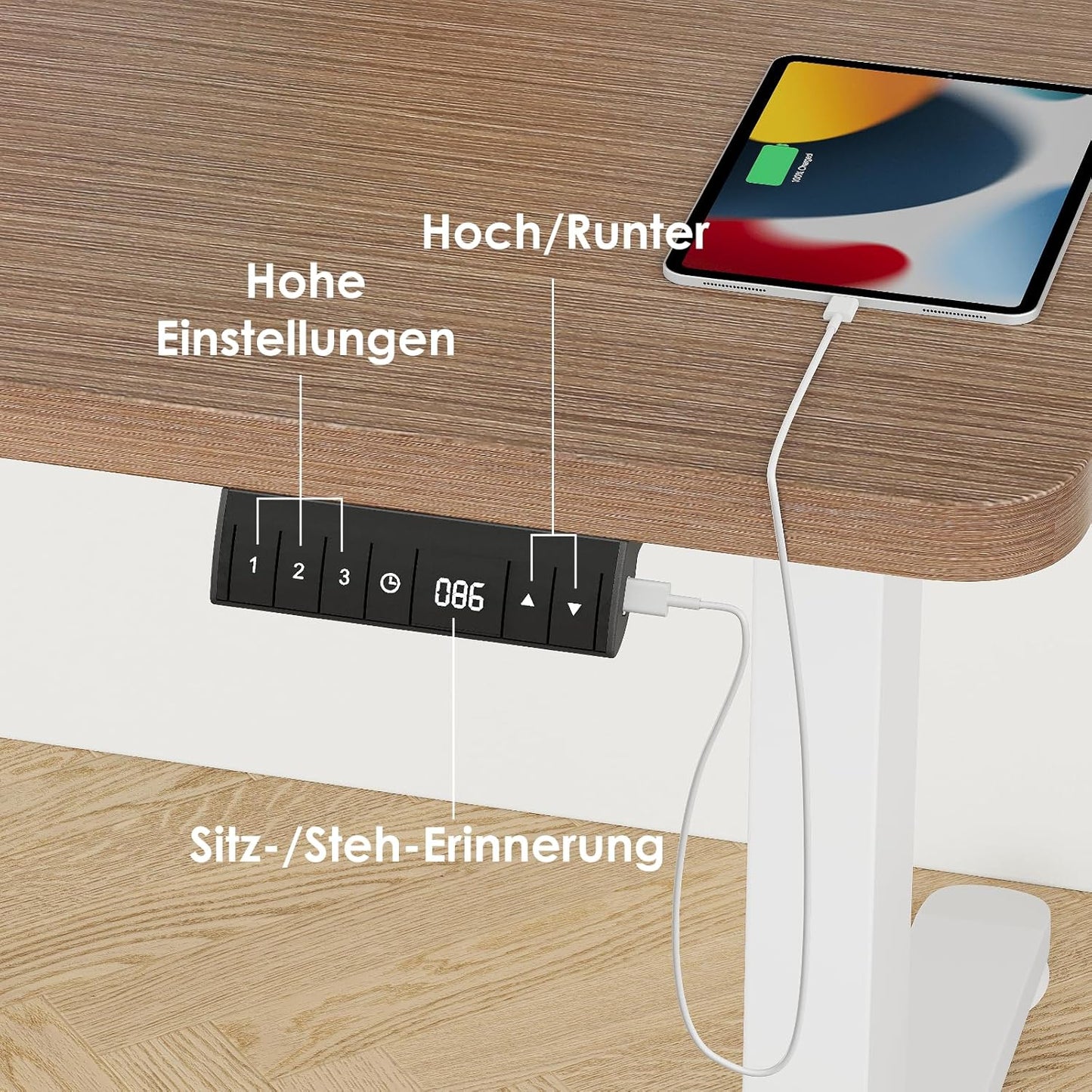 Bureau Gaming Électrique Homall – Réglable en Hauteur avec Moteur Silencieux – Fonction Anti-Collision – Surface 120 x 60 cm – Design Ergonomique RGB