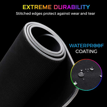 Tapis de Souris Gaming G-Lab Rubidium – XL 450×400 mm, Surface Antidérapante, Rétroéclairage RGB, Résistant à l’Eau – Compatible Souris Optique/Laser