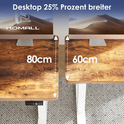 Bureau Gaming Électrique Homall – Réglable en Hauteur avec Moteur Silencieux – Fonction Anti-Collision – Surface 120 x 60 cm – Design Ergonomique RGB