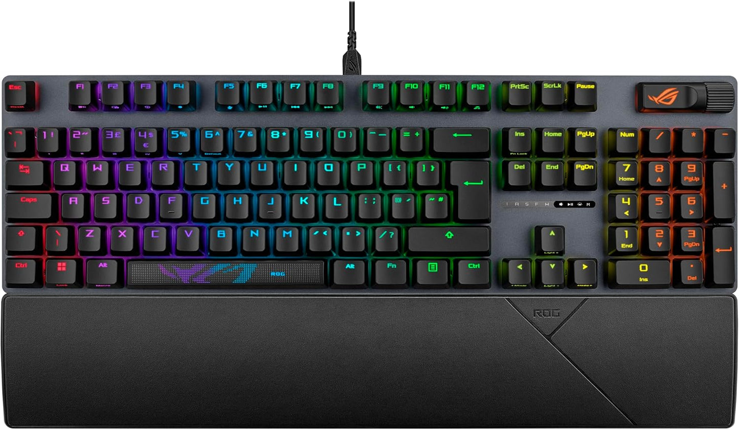Clavier Gaming ASUS ROG Strix Scope II 96 Wireless – Mécanique, Azerty, Switchs ROG NX, RGB, Tri-mode (2.4 GHz, Bluetooth, USB), Repose-Poignets Inclus