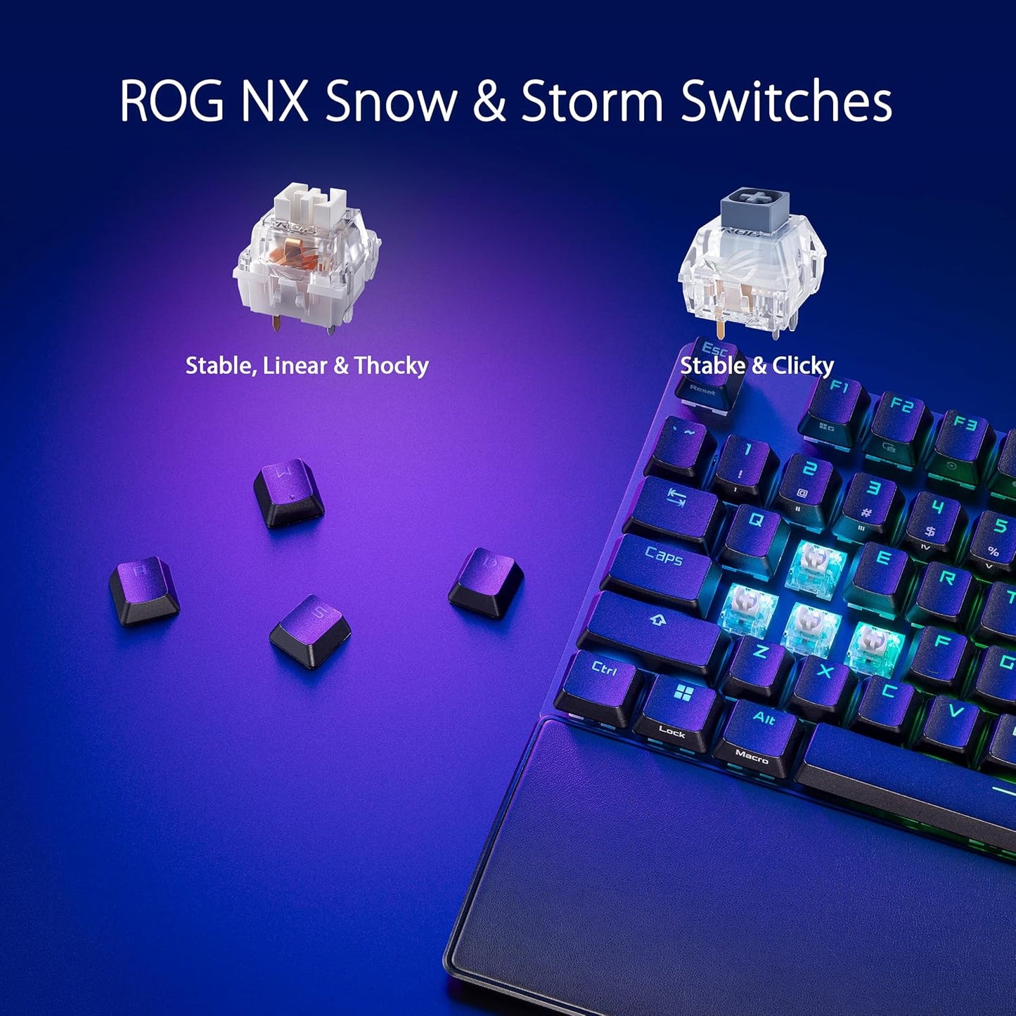 Clavier Gaming ASUS ROG Strix Scope II 96 Wireless – Mécanique, Azerty, Switchs ROG NX, RGB, Tri-mode (2.4 GHz, Bluetooth, USB), Repose-Poignets Inclus