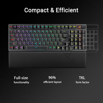 Clavier Gaming ASUS ROG Strix Scope II 96 Wireless – Mécanique, Azerty, Switchs ROG NX, RGB, Tri-mode (2.4 GHz, Bluetooth, USB), Repose-Poignets Inclus