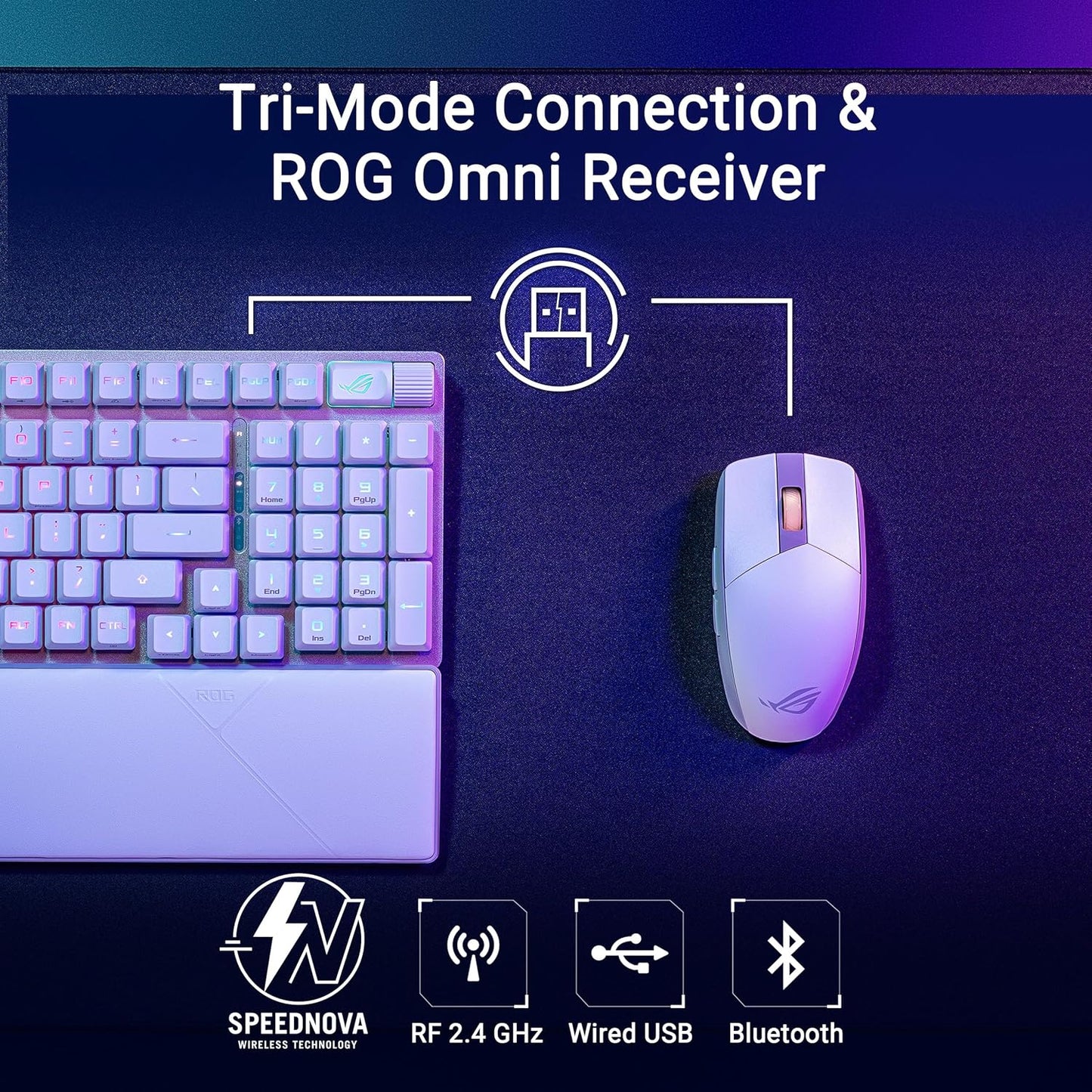 Clavier Gaming ASUS ROG Strix Scope II 96 Wireless – Mécanique, Azerty, Switchs ROG NX, RGB, Tri-mode (2.4 GHz, Bluetooth, USB), Repose-Poignets Inclus